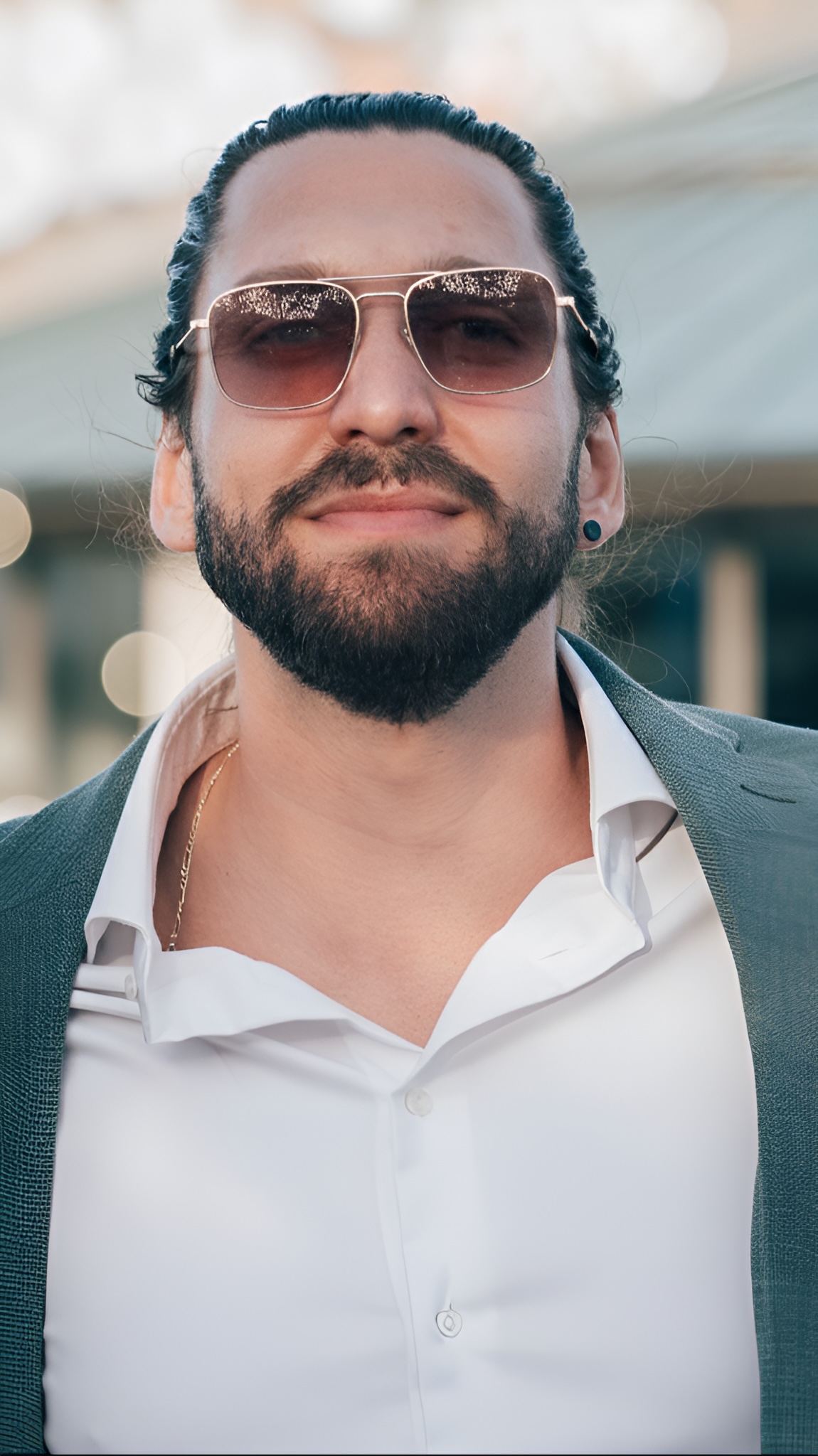 Candid portrait of the groom during his wedding in Geneva
